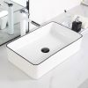 Chậu lavabo vuông viền đen Varino VA-LB50