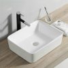 Chậu lavabo đặt bàn vuông trắng Varino VA-LB04