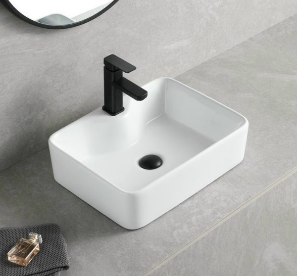 Chậu lavabo vuông trắng Varino VA-LB02