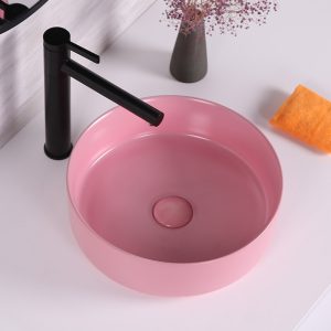 Chậu lavabo màu hồng